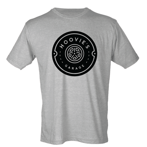 Hoovie's Garage Circle Logo - Black on Heather