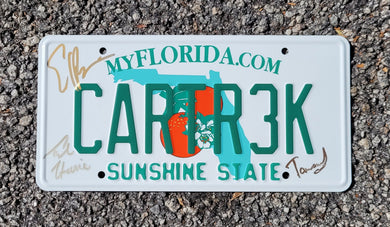 Car Trek Replica Florida License Plate - Host Signed