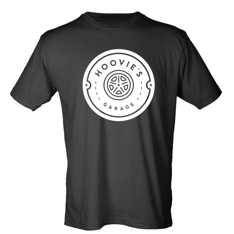 Hoovie's Garage Circle Logo - White on Black